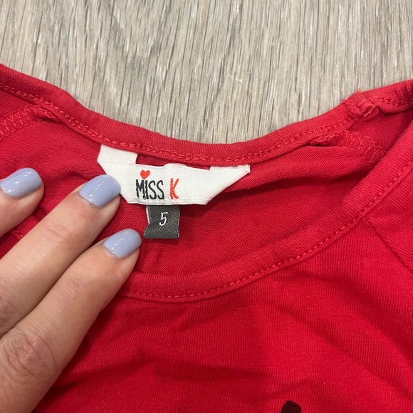 Red Long Sleeve Shirt with Floral Embroidery - Picture 2 of 2